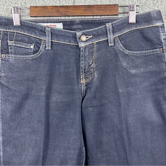 Express X2 Jeans Women's Sz 8 Long Dark Wash Low Rise Straight Leg - Picture 3 of 11